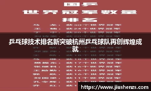 乒乓球技术排名新突破杭州乒乓球队再创辉煌成就